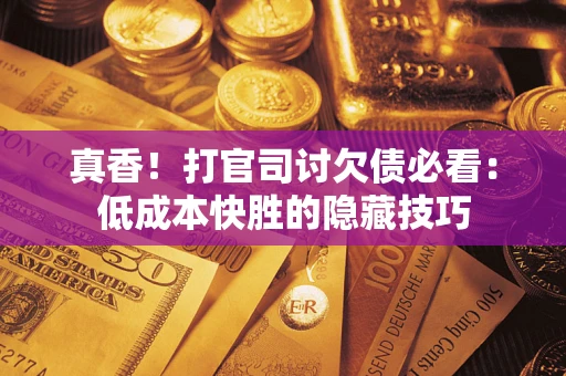 武汉真香！打官司讨欠债必看：低成本快胜的隐藏技巧