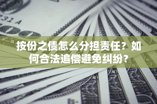 武汉按份之债怎么分担责任？如何合法追偿避免纠纷？
